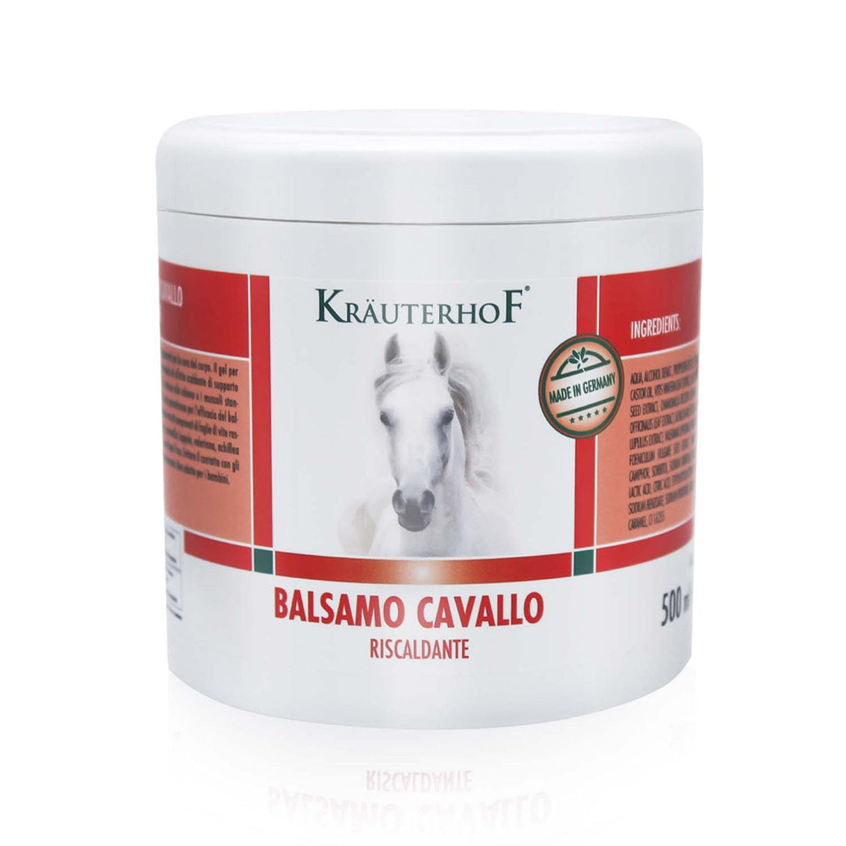 Kräuterhof Balsamo per cavalli riscaldante, extra forte, gel massaggiante - Rimedio naturale per il sollievo muscolare