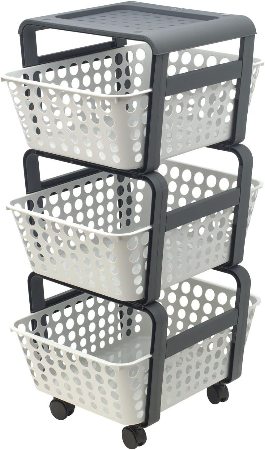 Ecoplast | Carrello con Ruote Portatutto Modula, Carrello Portaoggetti a Tre Piani, Portata Massima 9 kg, Ghiaccio, 41,5x29x75, Made in Italy - IDRAULICAMENTEEcoplast | Carrello con Ruote Portatutto Modula, Carrello Portaoggetti a Tre Piani, Portata Massima 9 kg, Ghiaccio, 41,5x29x75, Made in Italy