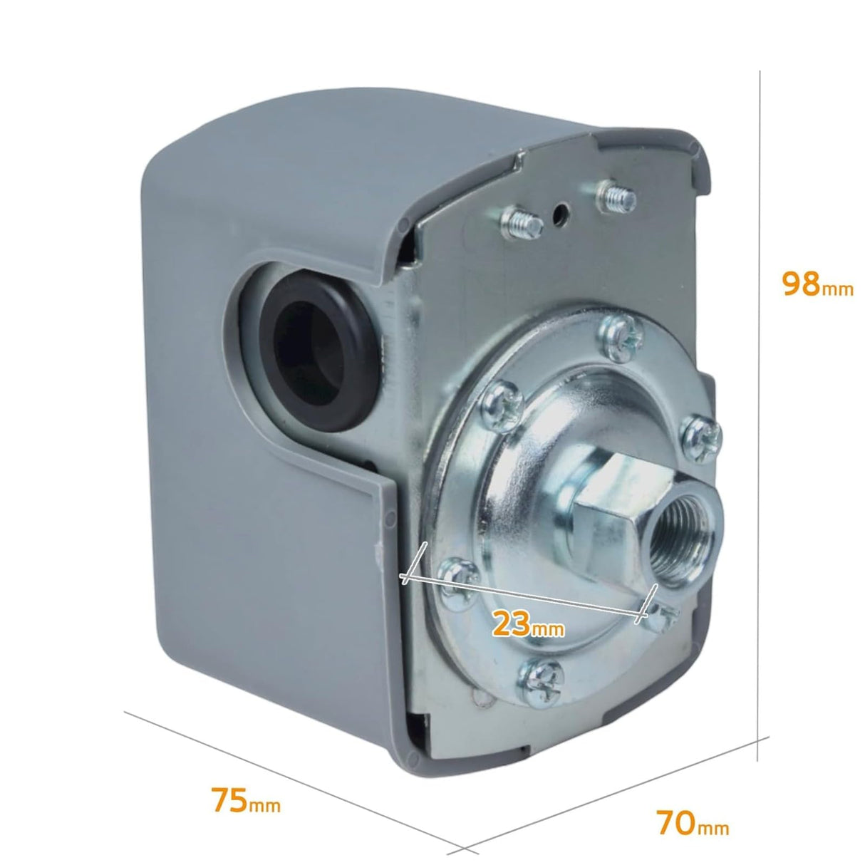 HM Pressostato 230V Monofase per Autoclave | Regolatore di Pressione Elettropompa 1,4–2,8 bar | Attacco 1/4" | Max 6 bar | Per Pompe Acqua e Impianti Idrici - IDRAULICAMENTEHM Pressostato 230V Monofase per Autoclave | Regolatore di Pressione Elettropompa 1,4–2,8 bar | Attacco 1/4" | Max 6 bar | Per Pompe Acqua e Impianti Idrici