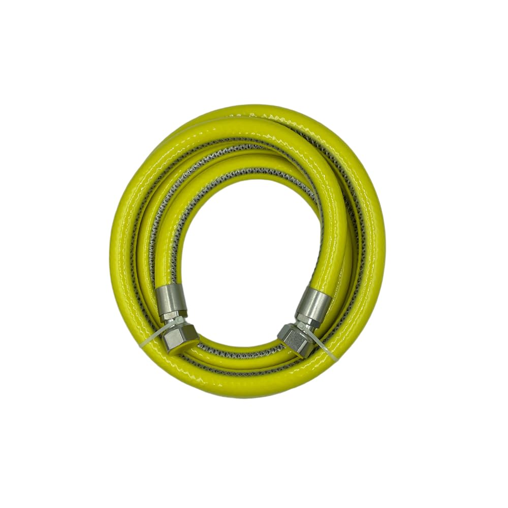 HM | Tubo Gas Flessibile per Cucina 1/2" FF | Lunghezze da 1 a 4 Metri | Acciaio Inox Certificato EN 14800 | Rivestito Giallo| Per GPL e Metano | Guarnizioni Incluse - IDRAULICAMENTEHM | Tubo Gas Flessibile per Cucina 1/2" FF | Lunghezze da 1 a 4 Metri | Acciaio Inox Certificato EN 14800 | Rivestito Giallo| Per GPL e Metano | Guarnizioni Incluse