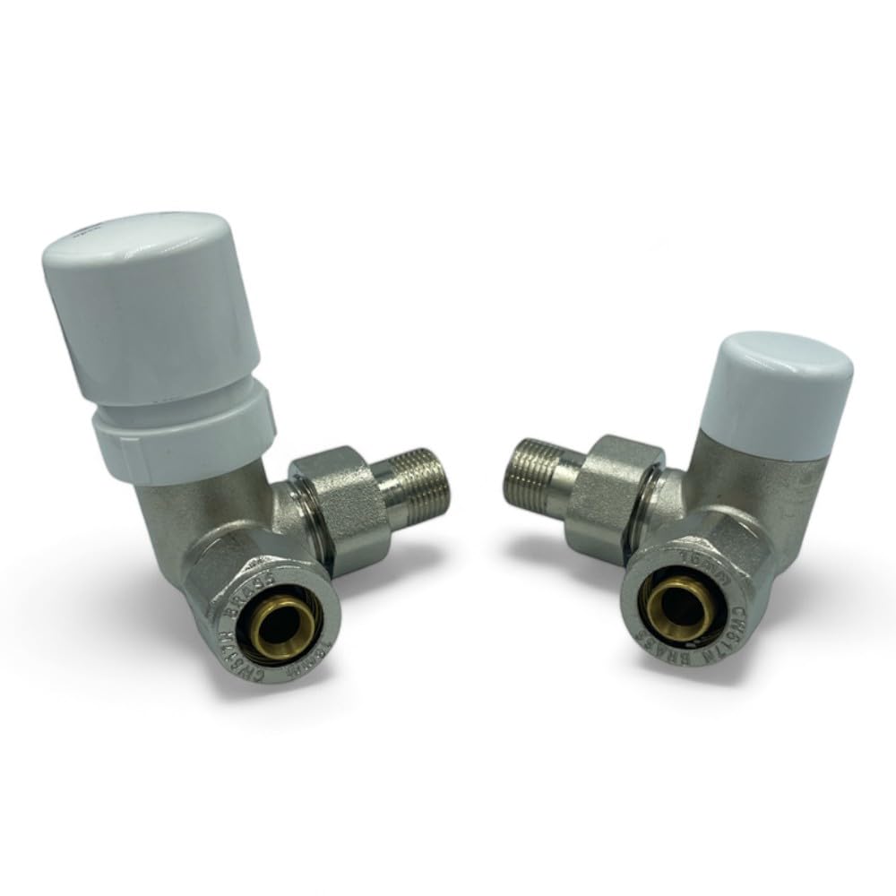 HM | Valvole Termostatizzabili Angolari 3/8x16, Nichelate, Universali DX/SX | Ottone Resistente, Facile Installazione, Adattatori Inclusi | Per Termosifoni dietro Porte - IDRAULICAMENTEHM | Valvole Termostatizzabili Angolari 3/8x16, Nichelate, Universali DX/SX | Ottone Resistente, Facile Installazione, Adattatori Inclusi | Per Termosifoni dietro Porte