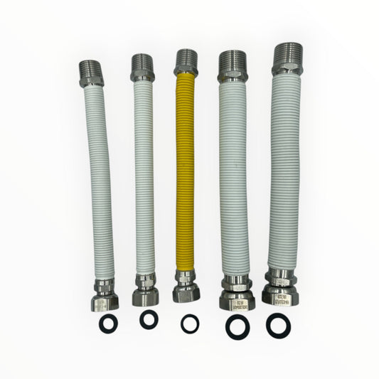 Kit Caldaia Completo – Flessibili Inox Gas & Acqua Rivestiti ½″ & ¾″ - IDRAULICAMENTEKit Caldaia Completo – Flessibili Inox Gas & Acqua Rivestiti ½″ & ¾″