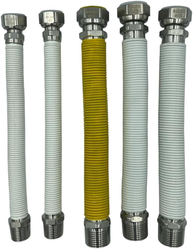 Kit Installazione Caldaia con 5 Tubi Flessibili Inox 220–420mm | Attacchi MF per Acqua e Gas | Versione Nuda o Rivestita | Guarnizioni Incluse - IDRAULICAMENTEKit Installazione Caldaia con 5 Tubi Flessibili Inox 220–420mm | Attacchi MF per Acqua e Gas | Versione Nuda o Rivestita | Guarnizioni Incluse