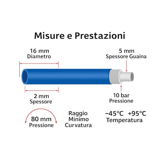Tubo Multistrato PEXb/AL/PEXb Rivestito Blu/Rosso 16×2 mm – Rotolo 25 m(0.90€m) - IDRAULICAMENTETubo Multistrato PEXb/AL/PEXb Rivestito Blu/Rosso 16×2 mm – Rotolo 25 m(0.90€m)