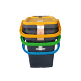 Ecoplast | Tris di Pattumiere per Raccolta Differenziata 20 Lt, Colori Assortiti Giallo/Verde/Blu, 34,5x34,5x34,5, Made in Italy