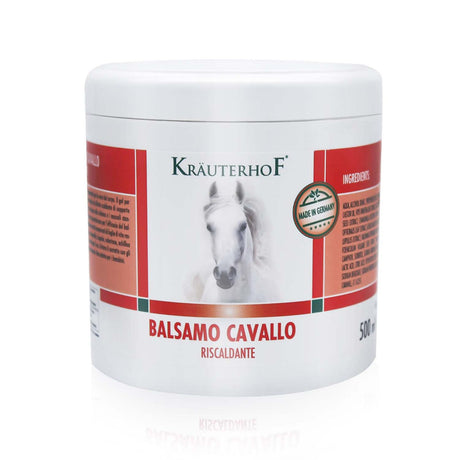 Kräuterhof Balsamo per cavalli riscaldante, extra forte, gel massaggiante - Rimedio naturale per il sollievo muscolare