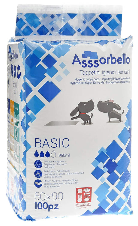 2 Confezioni Tappetini Igienici 60x90 cm per Cani Ferribiella Assorbello Basic 100pz