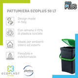 Ecoplast, Pattumiera per Raccolta Differenziata, Apertura a Libro, Flessibile e Indeformabile, Resiste a Tutte le Temperature, Ideale per Interno ed Esterno, Capacità 50 L, Made in Italy