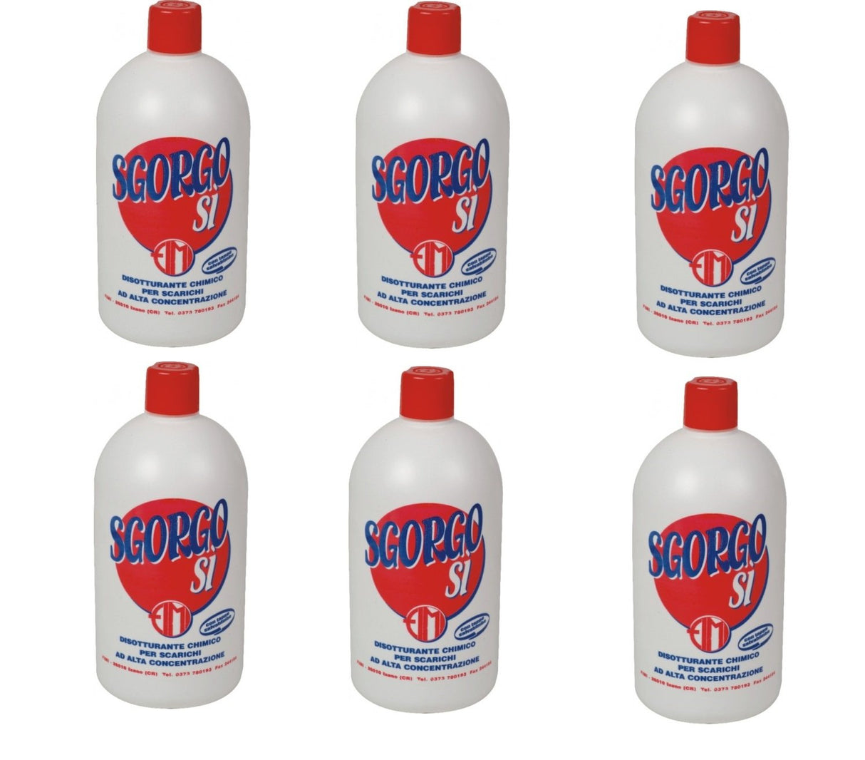 THE POSHMAKERS Sgorgosi Disotturante (6) - Liquido Sbloccante - 6 Bottiglie - Disotturante per Scarichi - Liquido