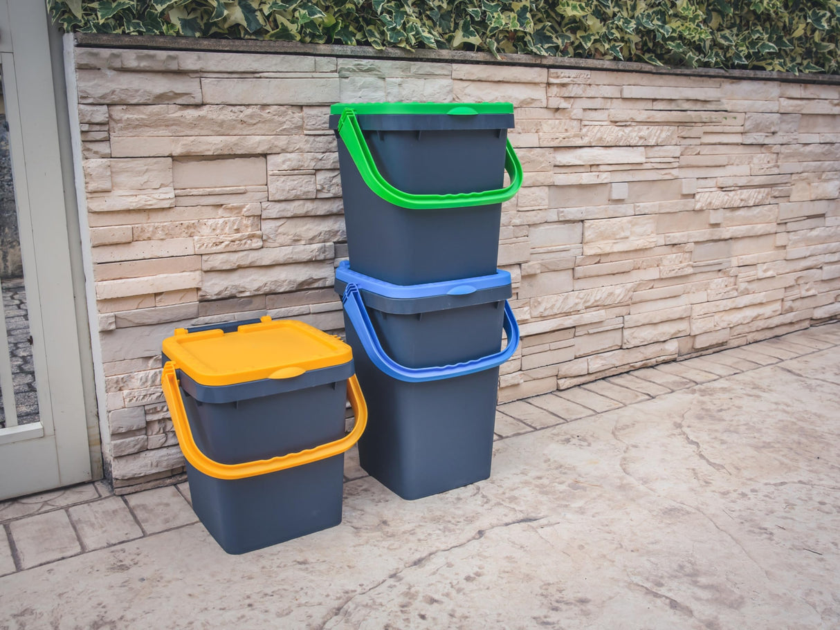 Ecoplast, Pattumiera per Raccolta Differenziata, Apertura a Libro, Flessibile e Indeformabile, Resiste a Tutte le Temperature, Ideale per Interno ed Esterno, Capacità 50 L, Made in Italy
