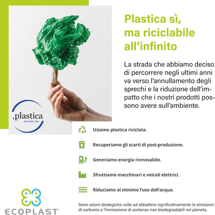 Ecoplast Pattumiera per Raccolta Differenziata, Apertura a Libro, Flessibile e Indeformabile, Resiste a tutte le Temperature, Interno ed Esterno, Oltre 80% Plastica Riciclata, Made in Italy, Marrone