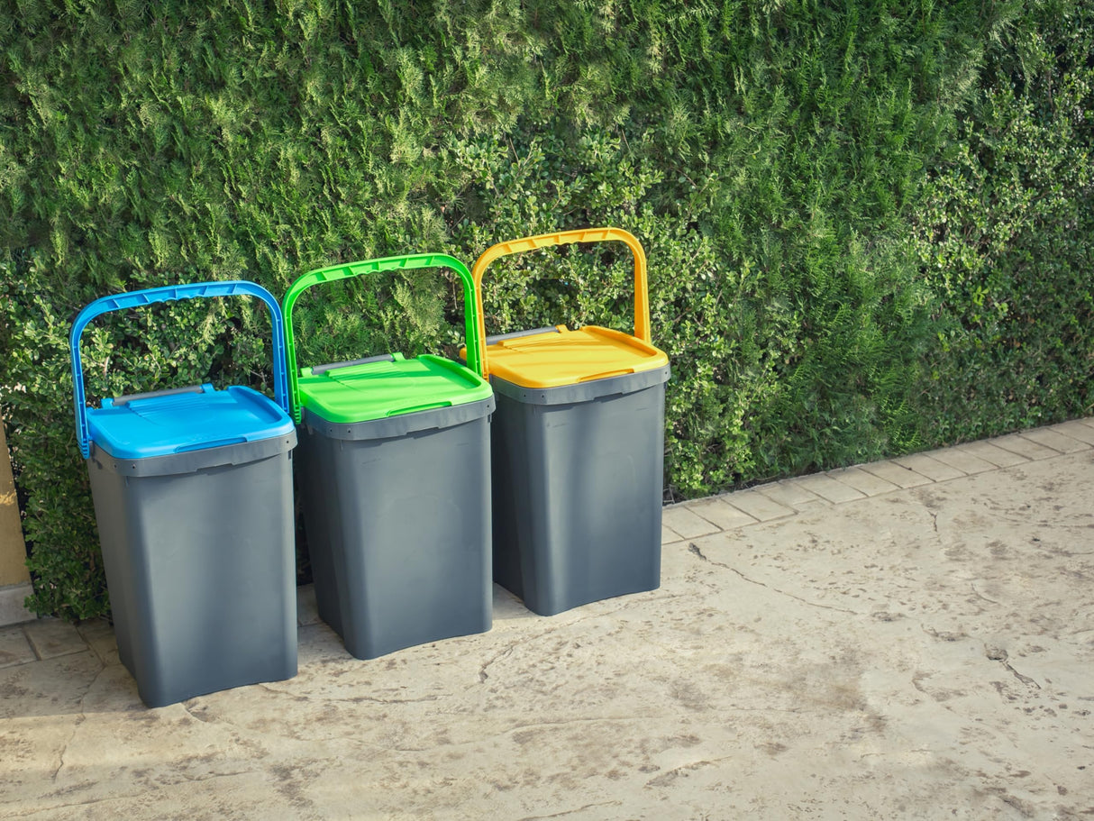 Ecoplast, Pattumiera per Raccolta Differenziata, Apertura a Libro, Flessibile e Indeformabile, Resiste a Tutte le Temperature, Ideale per Interno ed Esterno, Capacità 50 L, Made in Italy