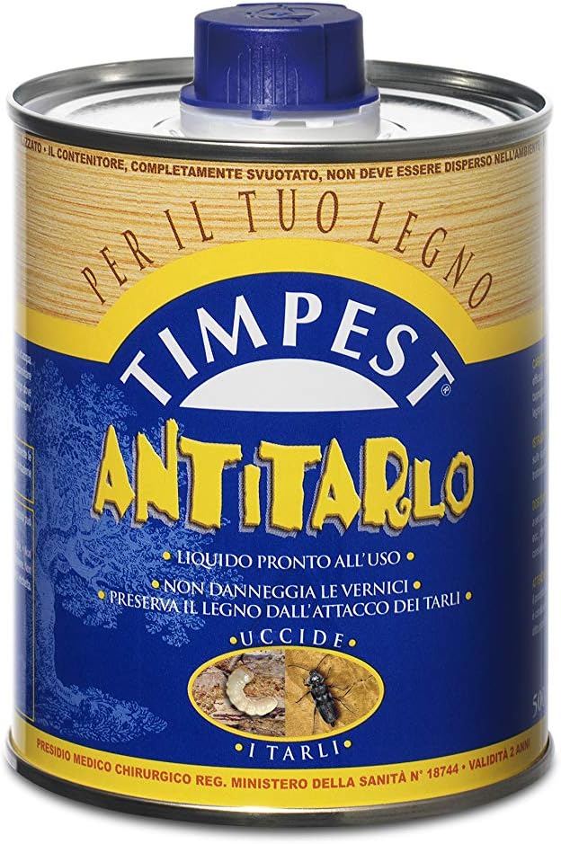 ANTITARLO LT. 0,500 - base solvente attivo contro tarli, larve, termiti e parassiti del legno - liquido pronto all'uso - IDRAULICAMENTEANTITARLO LT. 0,500 - base solvente attivo contro tarli, larve, termiti e parassiti del legno - liquido pronto all'uso