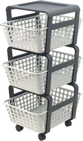 Ecoplast | Carrello con Ruote Portatutto Modula, Carrello Portaoggetti a Tre Piani, Portata Massima 9 kg, Ghiaccio, 41,5x29x75, Made in Italy - IDRAULICAMENTEEcoplast | Carrello con Ruote Portatutto Modula, Carrello Portaoggetti a Tre Piani, Portata Massima 9 kg, Ghiaccio, 41,5x29x75, Made in Italy