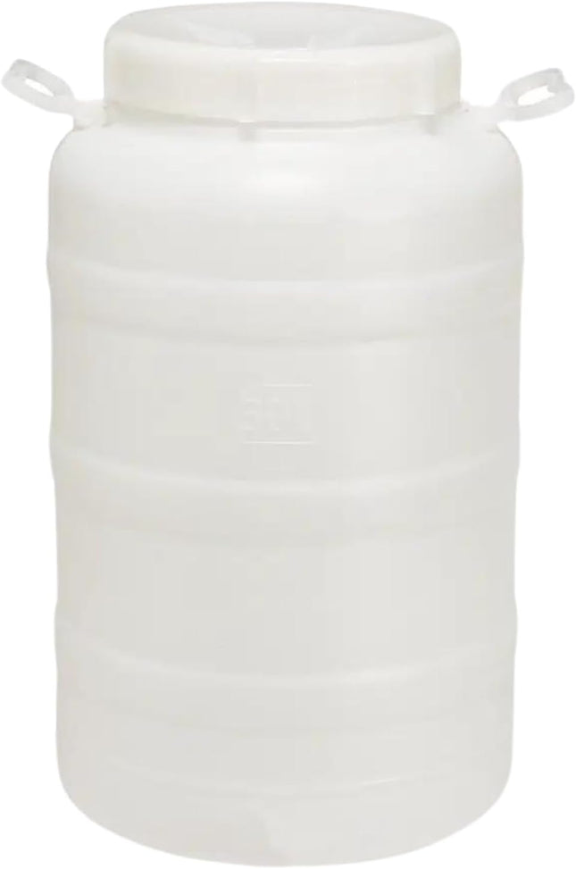 Ecoplast | Fusto in Plastica a Bocca Larga con Guarnizione e Tappo, Rubinetto non Incluso, Capienza 50 Lt, Colore Neutro, ø355x625 - IDRAULICAMENTEEcoplast | Fusto in Plastica a Bocca Larga con Guarnizione e Tappo, Rubinetto non Incluso, Capienza 50 Lt, Colore Neutro, ø355x625