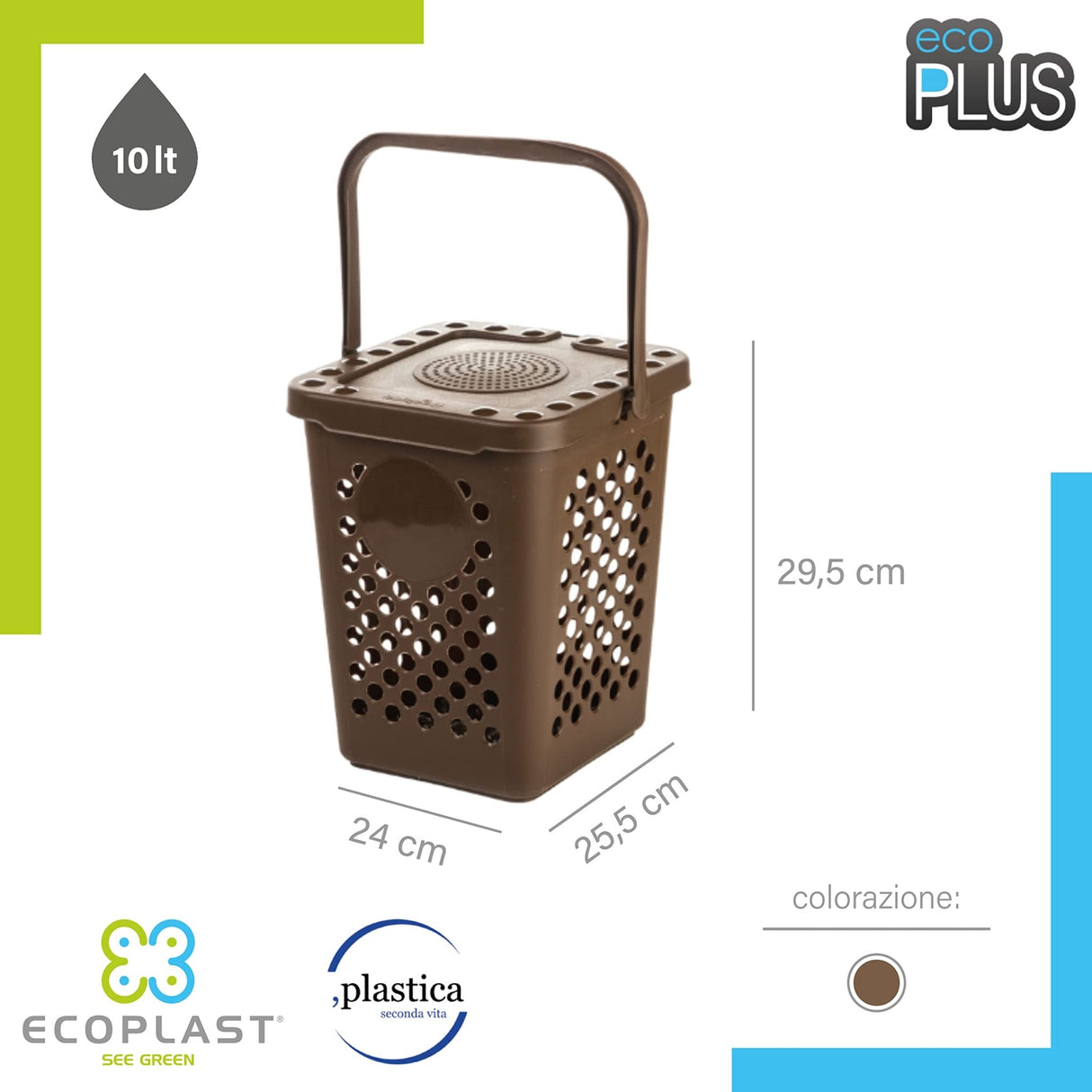 Ecoplast, Pattumiera Forata per Raccolta Differenziata, Apertura a Libro, Flessibile e Indeformabile, Resiste a tutte le Temperature, Interno ed Esterno, Oltre 80% Plastica Riciclata, marrone - IDRAULICAMENTEEcoplast, Pattumiera Forata per Raccolta Differenziata, Apertura a Libro, Flessibile e Indeformabile, Resiste a tutte le Temperature, Interno ed Esterno, Oltre 80% Plastica Riciclata, marrone
