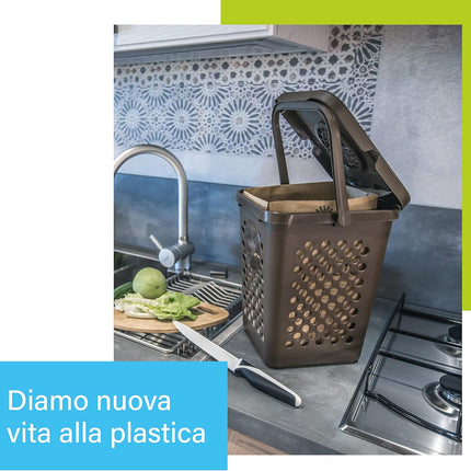 Ecoplast, Pattumiera Forata per Raccolta Differenziata, Apertura a Libro, Flessibile e Indeformabile, Resiste a tutte le Temperature, Interno ed Esterno, Oltre 80% Plastica Riciclata, marrone - IDRAULICAMENTEEcoplast, Pattumiera Forata per Raccolta Differenziata, Apertura a Libro, Flessibile e Indeformabile, Resiste a tutte le Temperature, Interno ed Esterno, Oltre 80% Plastica Riciclata, marrone