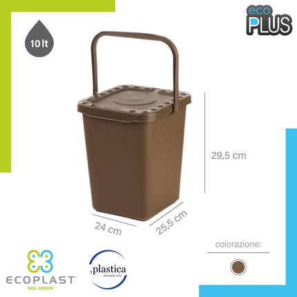 Ecoplast Pattumiera per Raccolta Differenziata, Apertura a Libro, Flessibile e Indeformabile, Resiste a tutte le Temperature, Interno ed Esterno, Oltre 80% Plastica Riciclata, Made in Italy, Marrone - IDRAULICAMENTEEcoplast Pattumiera per Raccolta Differenziata, Apertura a Libro, Flessibile e Indeformabile, Resiste a tutte le Temperature, Interno ed Esterno, Oltre 80% Plastica Riciclata, Made in Italy, Marrone