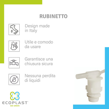 Ecoplast | Rubinetto per Tanica in Plastica, Resistente e Adattabile, Colore Neutro, 40x70, Made in Italy - IDRAULICAMENTEEcoplast | Rubinetto per Tanica in Plastica, Resistente e Adattabile, Colore Neutro, 40x70, Made in Italy
