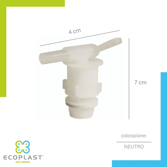 Ecoplast | Rubinetto per Tanica in Plastica, Resistente e Adattabile, Colore Neutro, 40x70, Made in Italy - IDRAULICAMENTEEcoplast | Rubinetto per Tanica in Plastica, Resistente e Adattabile, Colore Neutro, 40x70, Made in Italy