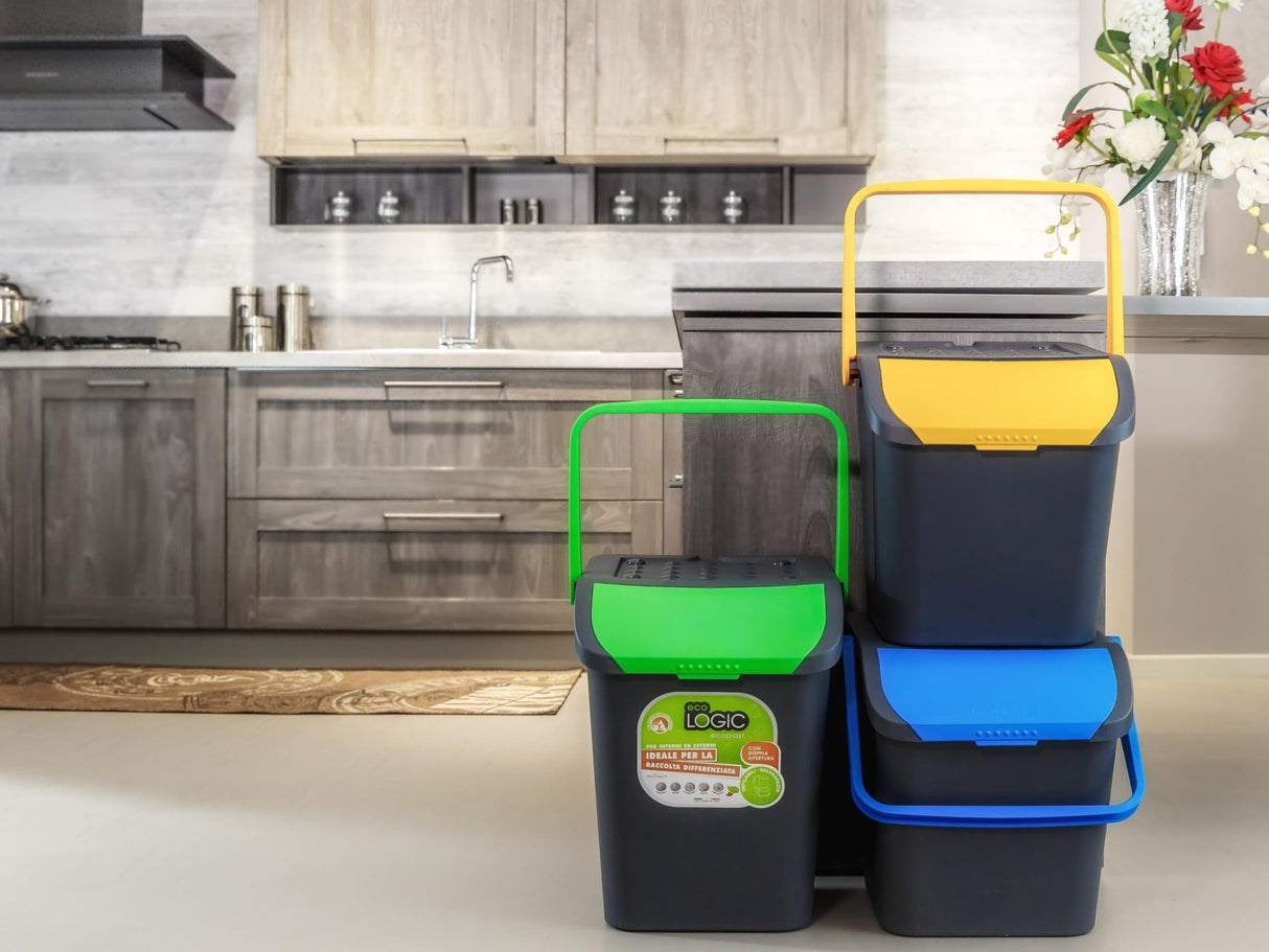 Ecoplast | Tris di Pattumiere per Raccolta Differenziata 35 Lt, Colori Assortiti Giallo/Verde/Blu, 38x36,5x45 , Made in Italy - IDRAULICAMENTEEcoplast | Tris di Pattumiere per Raccolta Differenziata 35 Lt, Colori Assortiti Giallo/Verde/Blu, 38x36,5x45 , Made in Italy