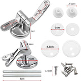 HM | Cerniere universali copriwater | Argento, lega di zinco e acciaio inox | Kit completo con viti e guarnizioni, installazione facile, design rotondo | Ricambio per sedili WC - IDRAULICAMENTEHM | Cerniere universali copriwater | Argento, lega di zinco e acciaio inox | Kit completo con viti e guarnizioni, installazione facile, design rotondo | Ricambio per sedili WC