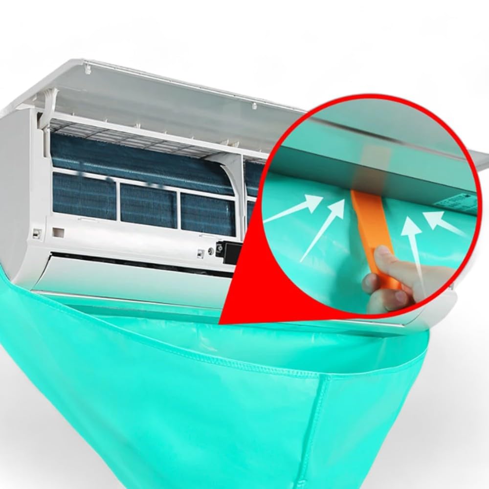 HM - Copertura Protettiva Telo per la Pulizia e Manutenzione delle unità Interne dei Climatizzatori Condizionatori Split, Impermeabile e Riutilizzabile, con Sgocciolatoio Integrato - IDRAULICAMENTEHM - Copertura Protettiva Telo per la Pulizia e Manutenzione delle unità Interne dei Climatizzatori Condizionatori Split, Impermeabile e Riutilizzabile, con Sgocciolatoio Integrato