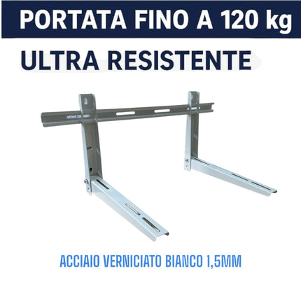 HM, Staffa Regolabile per Condizionatore Esterno 780x365x450mm – Portata 120kg, Acciaio Zincato 1,5 mm – Certificata TÜV – Inclusi Viti e Tasselli – Compatibile 9000 - 12000 BTU – Montaggio a Parete - IDRAULICAMENTEHM, Staffa Regolabile per Condizionatore Esterno 780x365x450mm – Portata 120kg, Acciaio Zincato 1,5 mm – Certificata TÜV – Inclusi Viti e Tasselli – Compatibile 9000 - 12000 BTU – Montaggio a Parete