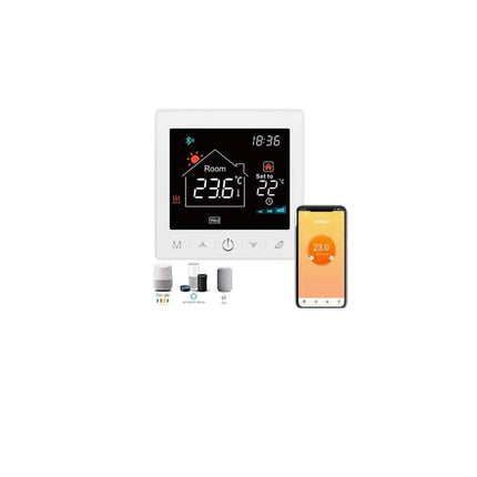 HM | Termostato WiFi Caldaia | Bianco, 130x90x25mm, 220 - 240V | Controllo remoto app, compatibile Alexa Google, installazione incasso o parete | Gestione smart riscaldamento casa - IDRAULICAMENTEHM | Termostato WiFi Caldaia | Bianco, 130x90x25mm, 220 - 240V | Controllo remoto app, compatibile Alexa Google, installazione incasso o parete | Gestione smart riscaldamento casa