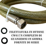HM | Tubo Gas Flessibile per Cucina 1/2" FF | Lunghezze da 1 a 4 Metri | Acciaio Inox Certificato EN 14800 | Rivestito Giallo| Per GPL e Metano | Guarnizioni Incluse - IDRAULICAMENTEHM | Tubo Gas Flessibile per Cucina 1/2" FF | Lunghezze da 1 a 4 Metri | Acciaio Inox Certificato EN 14800 | Rivestito Giallo| Per GPL e Metano | Guarnizioni Incluse