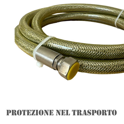 HM | Tubo Gas Flessibile per Cucina 1/2" FF | Lunghezze da 1 a 4 Metri | Acciaio Inox Certificato EN 14800 | Rivestito Giallo| Per GPL e Metano | Guarnizioni Incluse - IDRAULICAMENTEHM | Tubo Gas Flessibile per Cucina 1/2" FF | Lunghezze da 1 a 4 Metri | Acciaio Inox Certificato EN 14800 | Rivestito Giallo| Per GPL e Metano | Guarnizioni Incluse