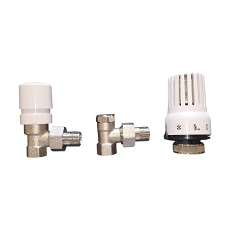 HM | Valvola Termostatica e detentore per Termosifoni/radiatore attacco ferro 3/8", Nichelate Testina Termostatica | Controllo Temperatura, Efficienza Energetica - IDRAULICAMENTEHM | Valvola Termostatica e detentore per Termosifoni/radiatore attacco ferro 3/8", Nichelate Testina Termostatica | Controllo Temperatura, Efficienza Energetica