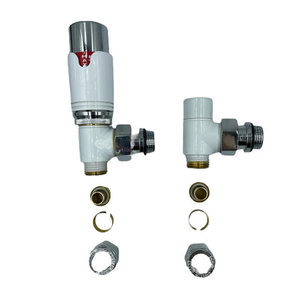 HM | Valvole Termostatiche per Termosifoni | 1/2x16mm, bianco/cromo, multistrato | Testina termostatica inclusa, controllo temperatura preciso, installazione facile | Comfort ed efficienza energetica - IDRAULICAMENTEHM | Valvole Termostatiche per Termosifoni | 1/2x16mm, bianco/cromo, multistrato | Testina termostatica inclusa, controllo temperatura preciso, installazione facile | Comfort ed efficienza energetica