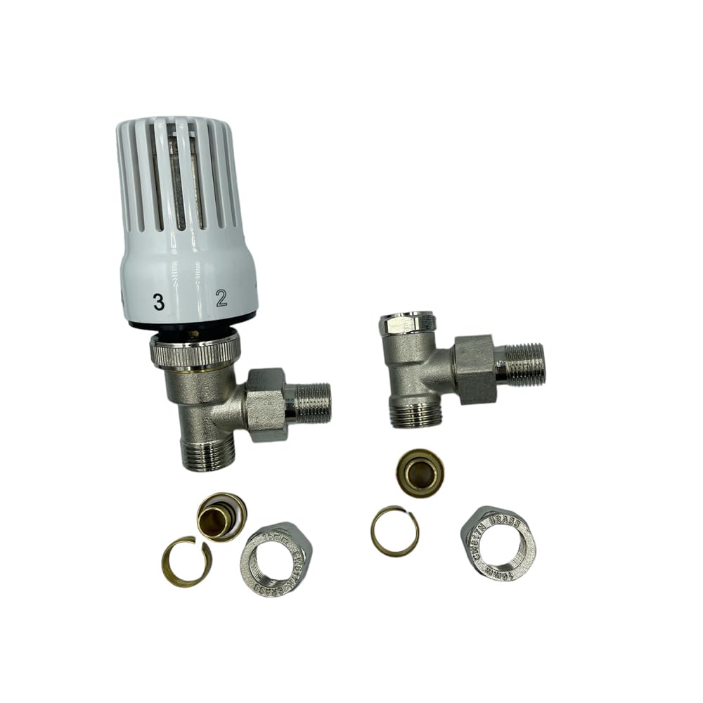 HM | Valvole Termostatiche per Termosifoni Multistrato 3/8x16, Nichelate, con Adattatori 16mm e Testina Termostatica | Controllo Temperatura, Efficienza Energetica - IDRAULICAMENTEHM | Valvole Termostatiche per Termosifoni Multistrato 3/8x16, Nichelate, con Adattatori 16mm e Testina Termostatica | Controllo Temperatura, Efficienza Energetica