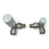 HM | Valvole Termostatizzabili Angolari 3/8x16, Nichelate, Universali DX/SX | Ottone Resistente, Facile Installazione, Adattatori Inclusi | Per Termosifoni dietro Porte - IDRAULICAMENTEHM | Valvole Termostatizzabili Angolari 3/8x16, Nichelate, Universali DX/SX | Ottone Resistente, Facile Installazione, Adattatori Inclusi | Per Termosifoni dietro Porte