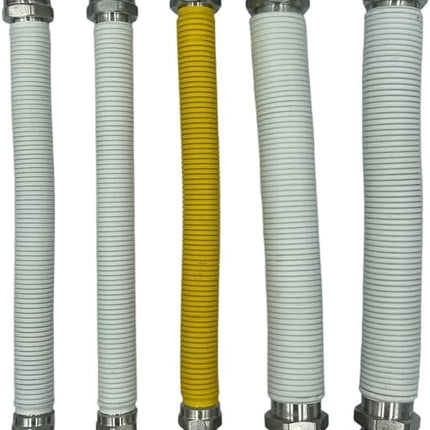 Kit Installazione Caldaia con 5 Tubi Flessibili Inox 220–420mm | Attacchi MF per Acqua e Gas | Versione Nuda o Rivestita | Guarnizioni Incluse - IDRAULICAMENTEKit Installazione Caldaia con 5 Tubi Flessibili Inox 220–420mm | Attacchi MF per Acqua e Gas | Versione Nuda o Rivestita | Guarnizioni Incluse