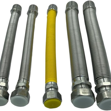 Kit Installazione Caldaia con 5 Tubi Flessibili Inox 220–420mm | Attacchi MF per Acqua e Gas | Versione Nuda o Rivestita | Guarnizioni Incluse - IDRAULICAMENTEKit Installazione Caldaia con 5 Tubi Flessibili Inox 220–420mm | Attacchi MF per Acqua e Gas | Versione Nuda o Rivestita | Guarnizioni Incluse