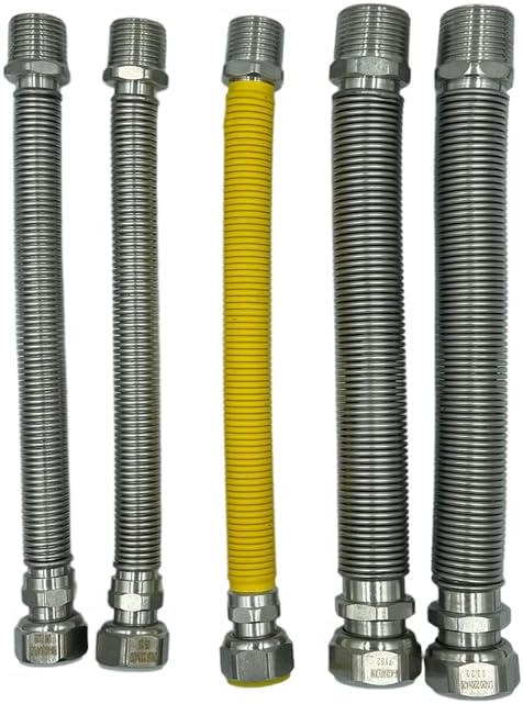 Kit Installazione Caldaia con 5 Tubi Flessibili Inox 220–420mm | Attacchi MF per Acqua e Gas | Versione Nuda o Rivestita | Guarnizioni Incluse - IDRAULICAMENTEKit Installazione Caldaia con 5 Tubi Flessibili Inox 220–420mm | Attacchi MF per Acqua e Gas | Versione Nuda o Rivestita | Guarnizioni Incluse