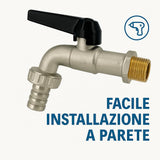 Rubinetto a Sfera 1/2 Pollice per Giardino in Ottone – Con Leva in Alluminio e Attacco Portagomma Incluso – Antiruggine, per Irrigazione Esterna, Tubo da Giardino, Rubinetto Esterno a Muro - IDRAULICAMENTERubinetto a Sfera 1/2 Pollice per Giardino in Ottone – Con Leva in Alluminio e Attacco Portagomma Incluso – Antiruggine, per Irrigazione Esterna, Tubo da Giardino, Rubinetto Esterno a Muro