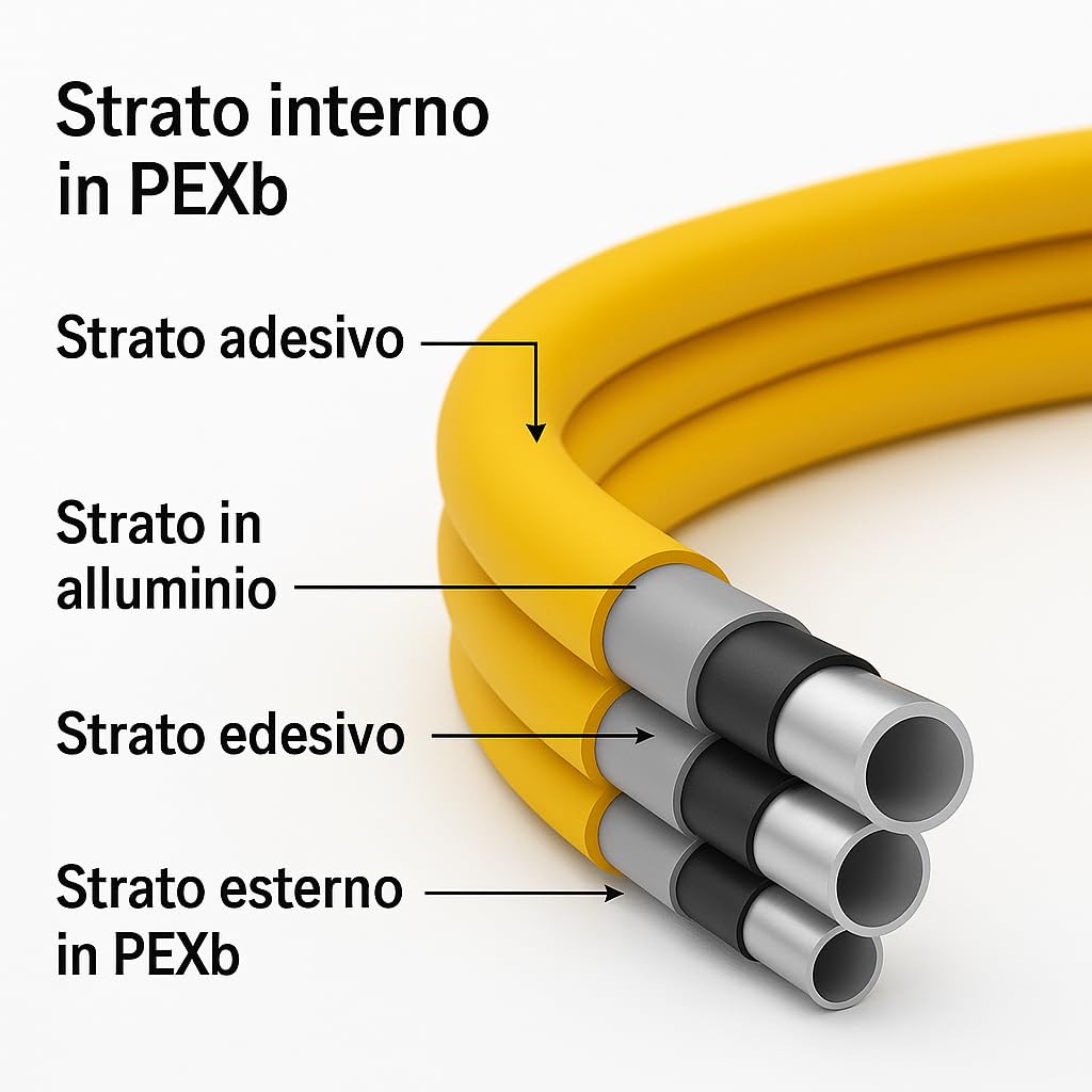 Tubo Multistrato Gas Nudo Ø16x2 mm – Rotolo 25 mt – PE - Xb/AL/PE - Xb – Certificato UNI/TS 11344 per Impianti Interni Gas Metano e GPL – ISOCLIMA - IDRAULICAMENTETubo Multistrato Gas Nudo Ø16x2 mm – Rotolo 25 mt – PE - Xb/AL/PE - Xb – Certificato UNI/TS 11344 per Impianti Interni Gas Metano e GPL – ISOCLIMA